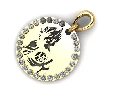 ANIME  COIN PENDANT 3DD PRINTABLE MODEL  3D print model