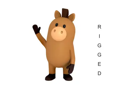 Rigged Horse Character 3D model