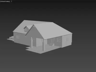 House with interior no textured  3D model