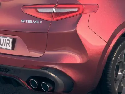 Alfa Romeo Stelvio Quadrifoglio 2018 desert studio 3D model
