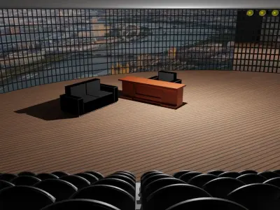 Talk Show Studio Low-poly 3D model