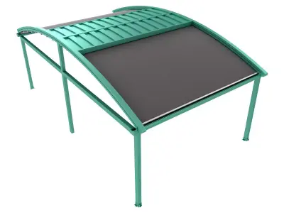 Motorized Pergola 2a copper patina 3D model