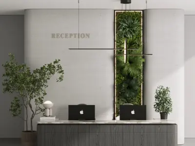 Reception desk - office furniture 06 Low-poly 3D model