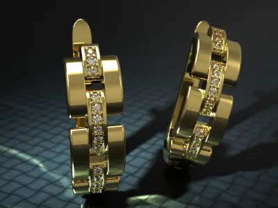 Earring diamond Printable 3D print model