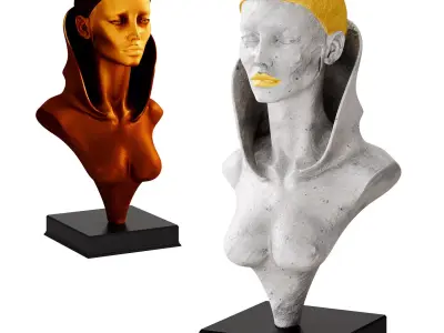 Abstract Woman Scarf Bust 3D model