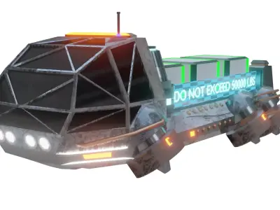 Sci-Fi Hover Truck Free low-poly 3D model