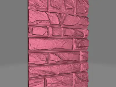 Pitted Rough Stone Wall Module 3D model
