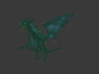 Blue Dragon Low-poly 3D model