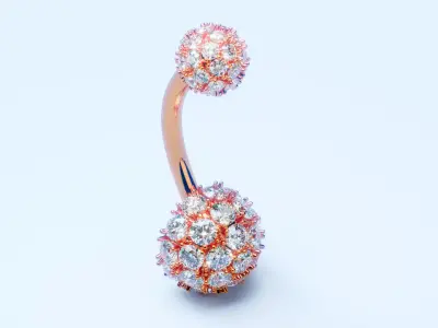 Diamond Navel Piercing 3D print model