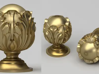 Carved Finial 3D model