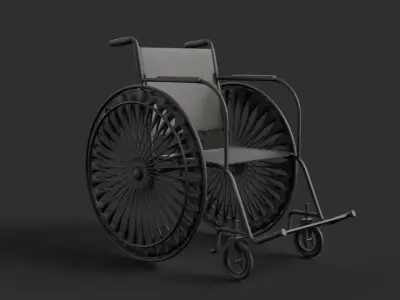 Realistic Wheelchair 3D model