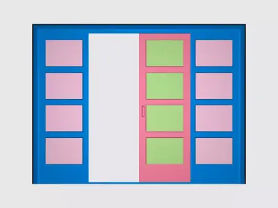 Sliding doubledoor 04 3D model