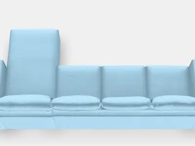 VIMLE 4-seat sofa with chaise longue Low-poly 3D model