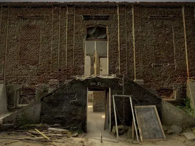 Old ruined baroque palace 3D model