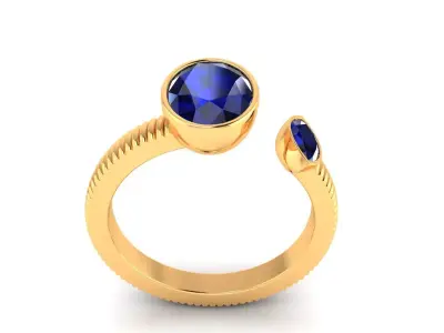 Ring M178 The luxury female ring with gems oval marquise shaped  3D print model