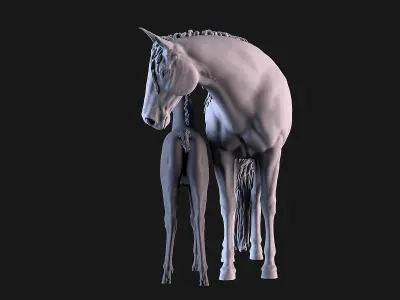 Mare and Foal 3D print model