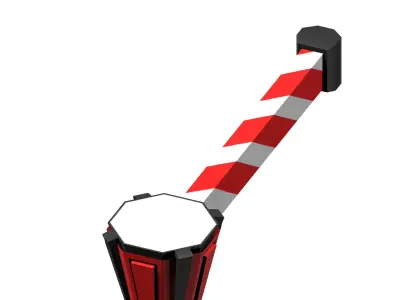 Aluminium Automation Traffic Car Barrier Low-poly 3D model