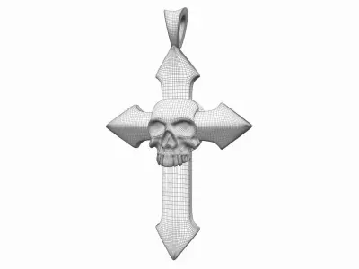 Arrow-shaped Crosses with Skull 3D Model Pack