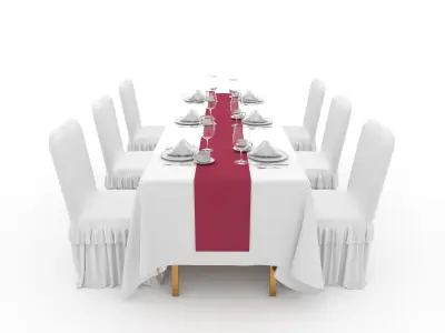 Banquet Table and Chair 100 3D model