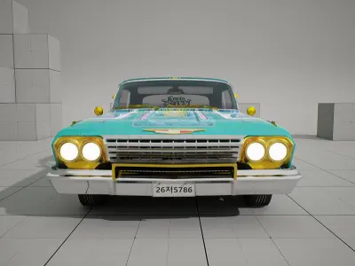 Chevrolet Impala 1962 Custom Car Low-poly 3D model