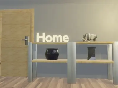 Livingroom room with door 3D model