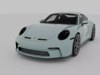 Porsche 911 ST 2024 Realistic Game Ready Rigged Ready  Low-poly 3D model