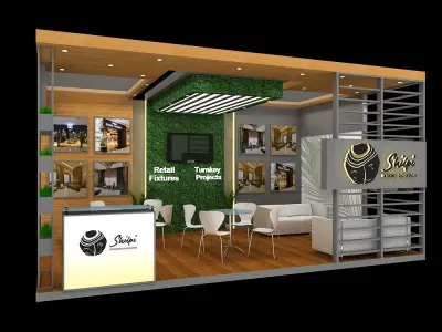 6mtr x 4mtr 3 side open exhibition stands models 3D print model