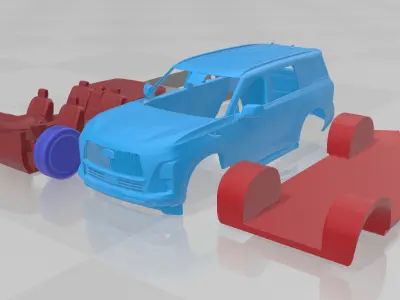 Infiniti QX80 2025 - Separate Parts STL Model 3D print model