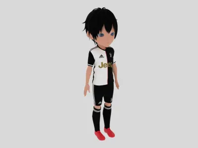 Juventus Soccer - Football  Player Low-poly 3D model