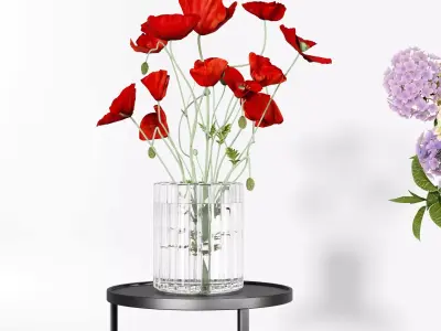 Flower plant set 07 3D model