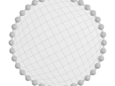 Dia Marlowe Round Decorative Wall Mirror Gold Low-poly 3D model