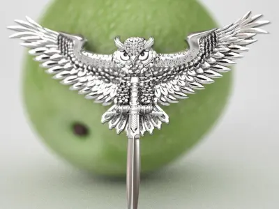 Fighting eagle owl  3D print model