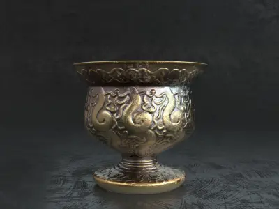 Decorative Vase set 3D model 3D model