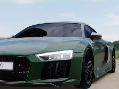 Audi R8 V10 plus Low-poly 3D model