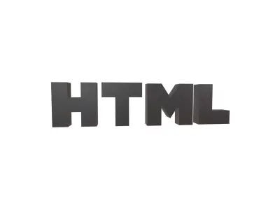 HTML Logo v1 001 Low-poly 3D model