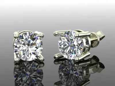 Women Diamond Earrings 3D print model 51