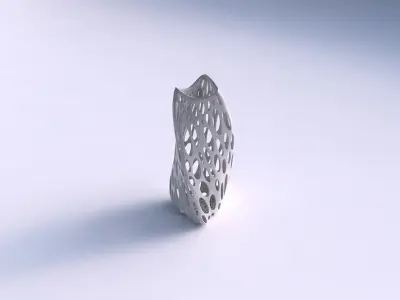 Vase twist curved tipping triangle 2 with smooth organic lattice 3D print model