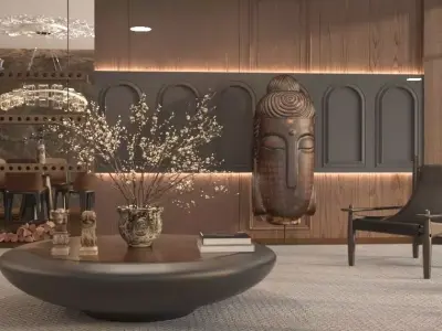 Living room 3D model 49