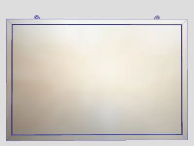 Corkboard metal bar with stripe Low-poly 3D model