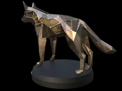 Streampunk German Shepherd Dog Low-poly 3D model
