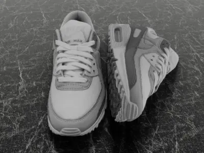 NIKE AIR MAX 3D SHOES - GREY Low-poly 3D model