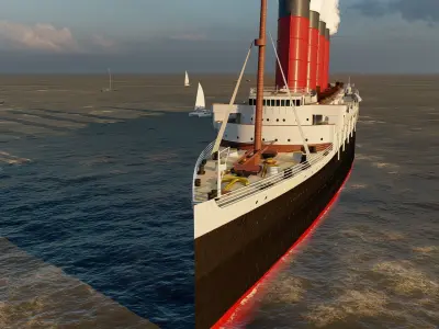 Lusitania with interior 3D model