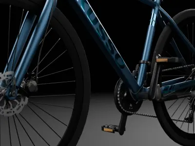 Blue Bicycle Low-poly 3D model