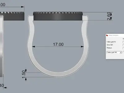 Messika Ring Gold 3D print model