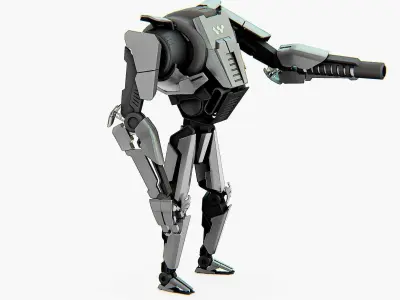 COMBAT DROID K-24 Rigged for Unreal Engine - Unity - MIXAMO 3D model