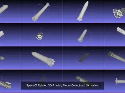 Space-X Related 3D-Printing Model Collection