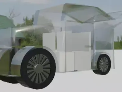 car completelty made from glass 3D model