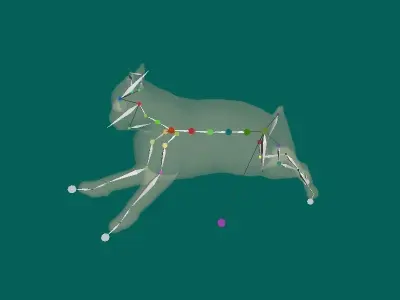 Japanese Bobtail Cat Low-poly 3D model