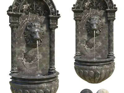 Classic Wall Fountain 05 3D model