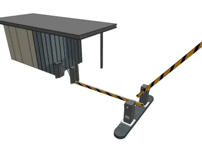 security check post with booth 3d sketchup model 3D model